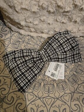 Lululemon Black & White Plaid Knot Headband NWT